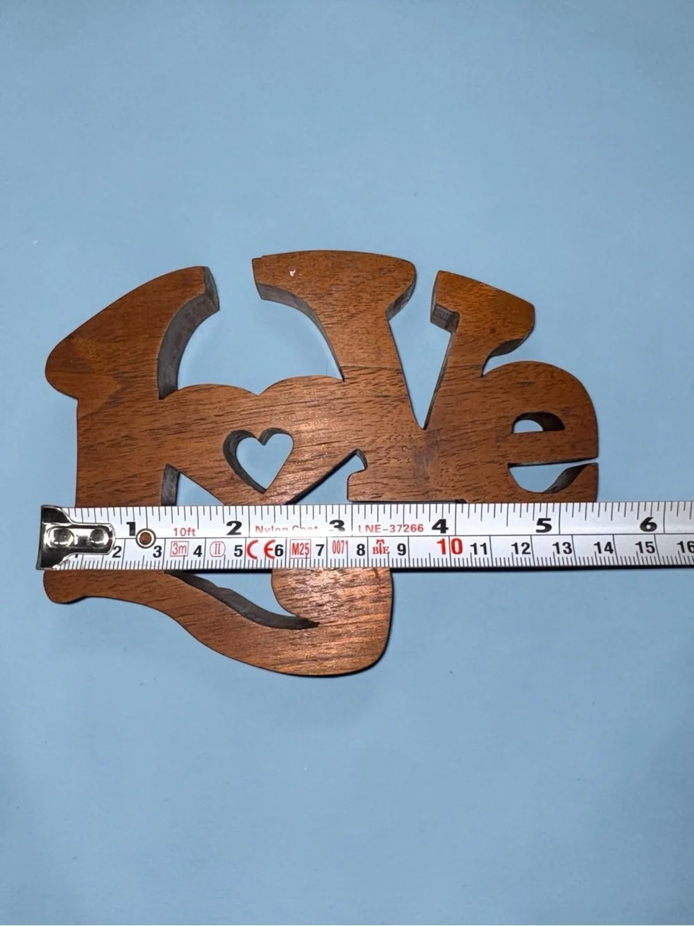 Vintage 1990s Solid Walnut Wood Hand Carved Love Wall Hanging Decor Heart EUC